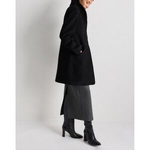 Quince Womens XL NWOT Wool Cashmere Cocoon Coat Black Luxury Outerwear Preppy
